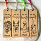 Cute Animal Affirmations Wood Bookmark