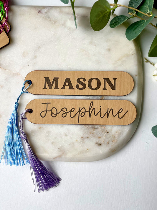 Personalized Name Wood Bookmark