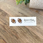 Football Engraved Wood Stud Earrings