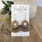 Boho Radial Hoop Wood Dangle Earrings