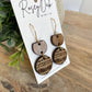 Double Drop Wood Dangle Earrings