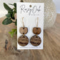 Double Drop Wood Dangle Earrings