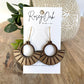 Open Fan Wood Dangle Earrings