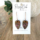 Victorian Spear Wood Dangle Earrings